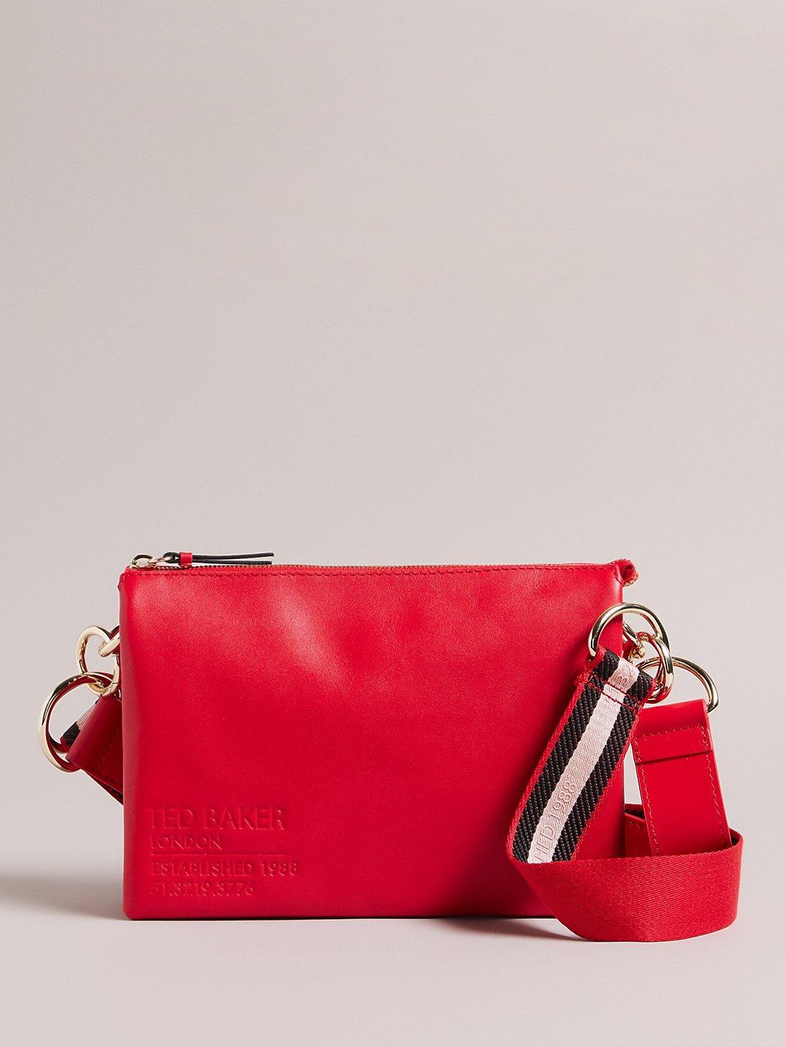 Ted Baker Darceyy Leather Cross Body Bag, Red
