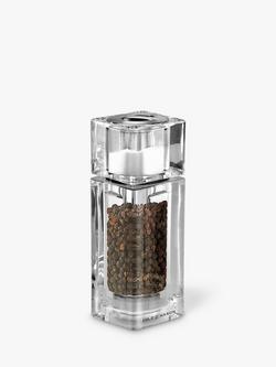 Cole & Mason Cube 2-In-1 Salt & Pepper Mill, Clear, Clear