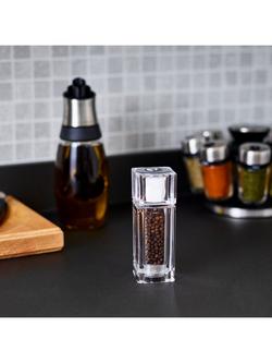 Cole & Mason Cube 2-In-1 Salt & Pepper Mill, Clear - view 2, Clear