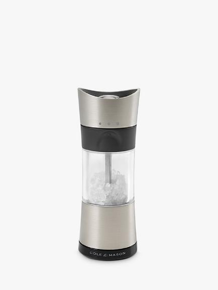 Cole & Mason Horsham Inverta Salt Mill, Chrome/Clear, Chrome/Clear