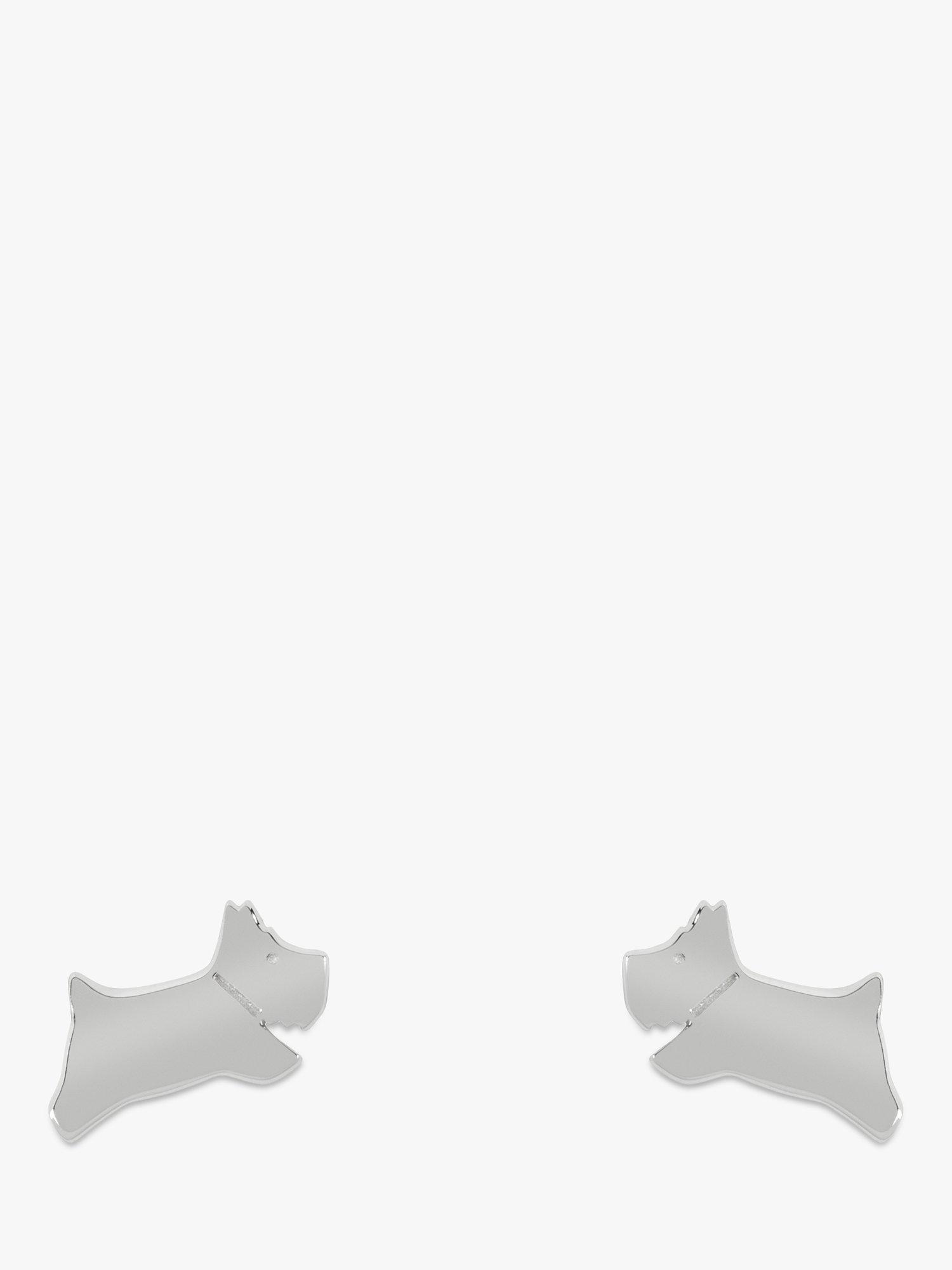 Radley Jumping Dog Stud Earrings, Silver