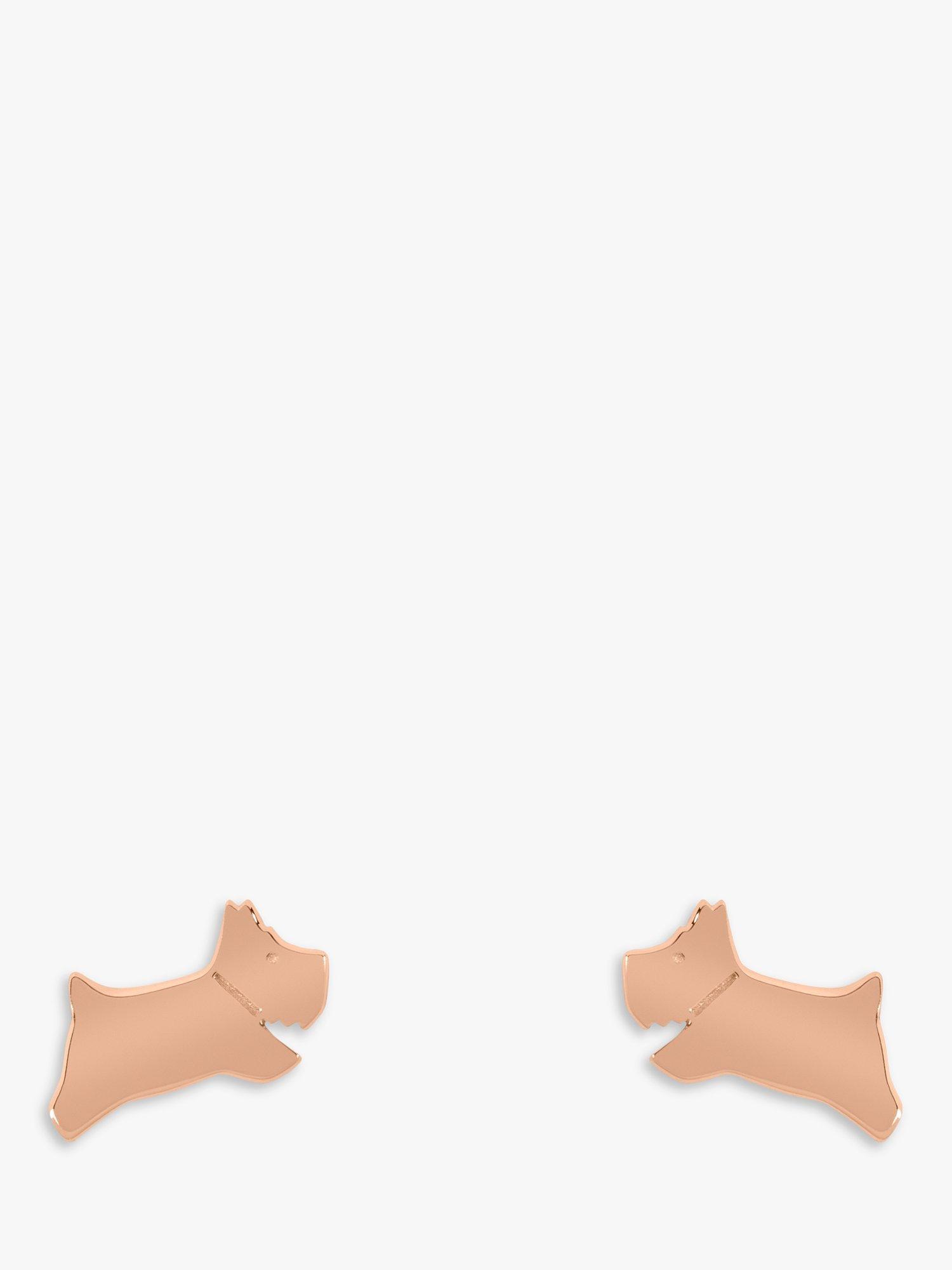 Radley Jumping Dog Stud Earrings, Rose Gold