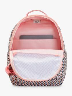 Kipling Seoul Large Backpack, Girly Geo - view 2, Girly Geo