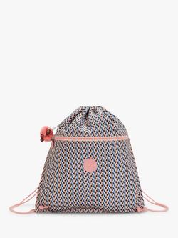 Kipling Kids’ Supertaboo School Drawstring Backpack, Girly Geo, Girly Geo