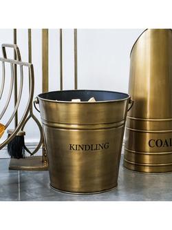Ivyline Brass Kindling Bucket, 30cm, Brass