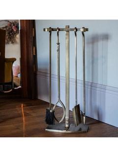 Ivyline Fireside Companion Set, 4 Piece, Brass