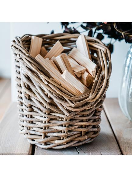 Ivyline Natural Wicker Kindling Basket, 24cm, Natural Wicker