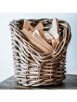 Ivyline Natural Wicker Kindling Basket, 24cm - view 2, Natural Wicker