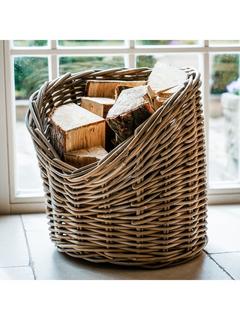 Ivyline Natural Wicker Log Basket, 42cm