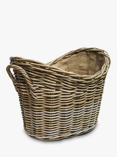 Ivyline Natural Wicker Oval Log Basket