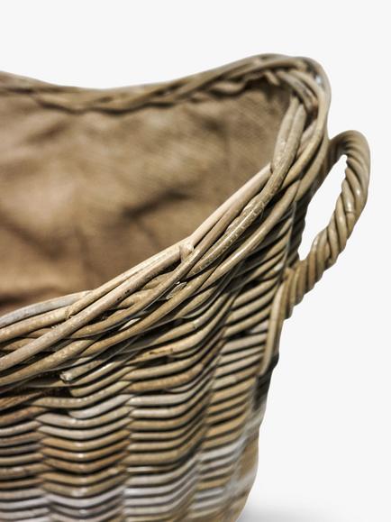Ivyline Natural Wicker Oval Log Basket - view 2, Natural Wicker