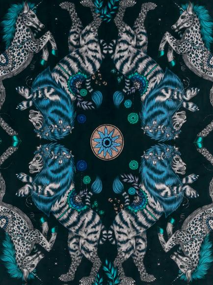 Clarke & Clarke Caspian Velvet Furnishing Fabric, Navy