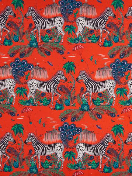 Clarke & Clarke Lost World Furnishing Fabric, Red