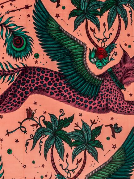 Clarke & Clarke Lynx Velvet Furnishing Fabric, Coral