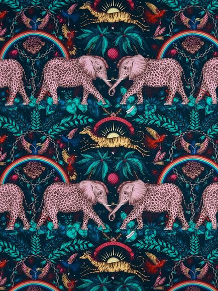 Clarke & Clarke Zambezi Furnishing Fabric, Navy