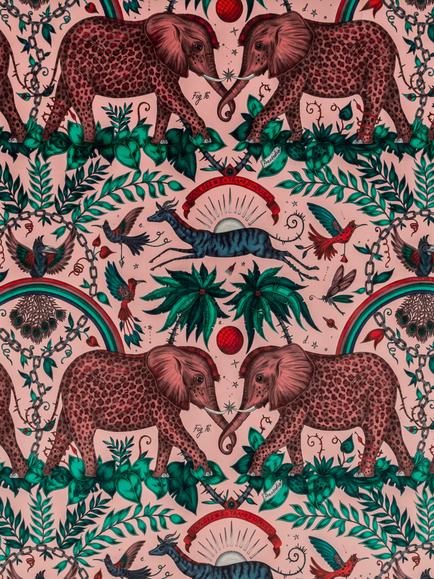 Clarke & Clarke Zambezi Velvet Furnishing Fabric, Pink
