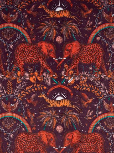 Clarke & Clarke Zambezi Velvet Furnishing Fabric, Wine