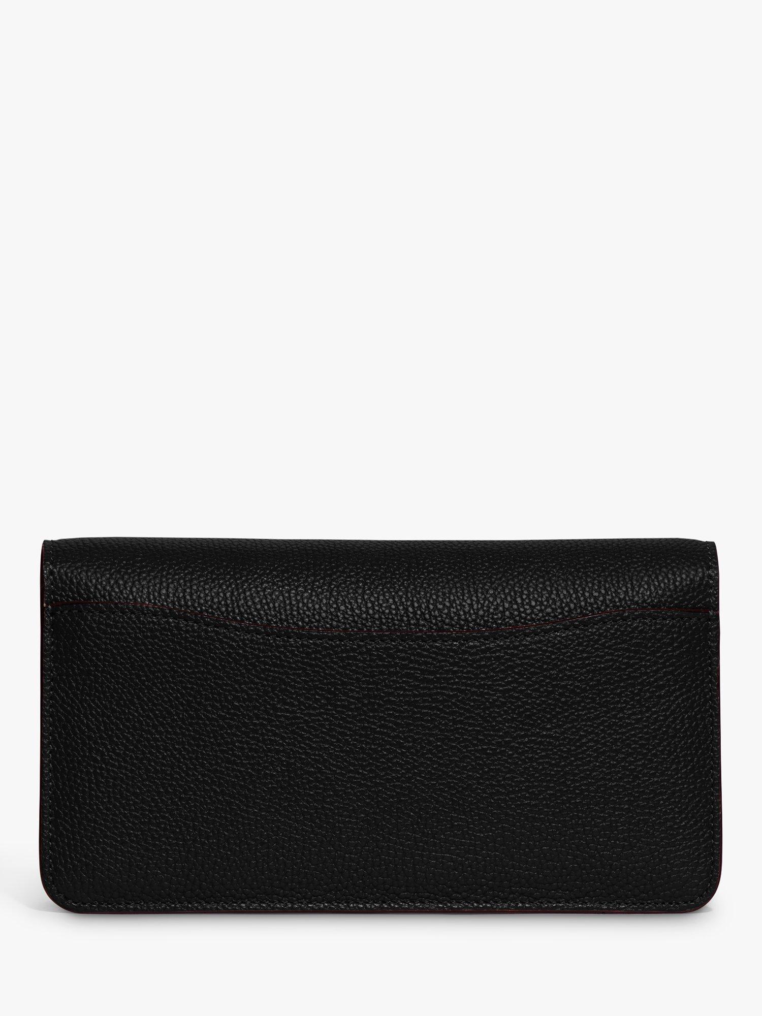 Coach Tabby Chain Leather Clutch Bag, Black