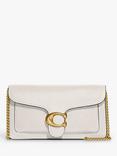 Coach Tabby Chain Leather Clutch Bag, Chalk