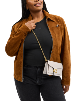 Coach Tabby Gold Chain Strap Leather Clutch Bag, Chalk