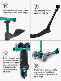 Micro Scooters Eco 3 in 1 Mini Micro Deluxe Scooter, Green - view 2, Green