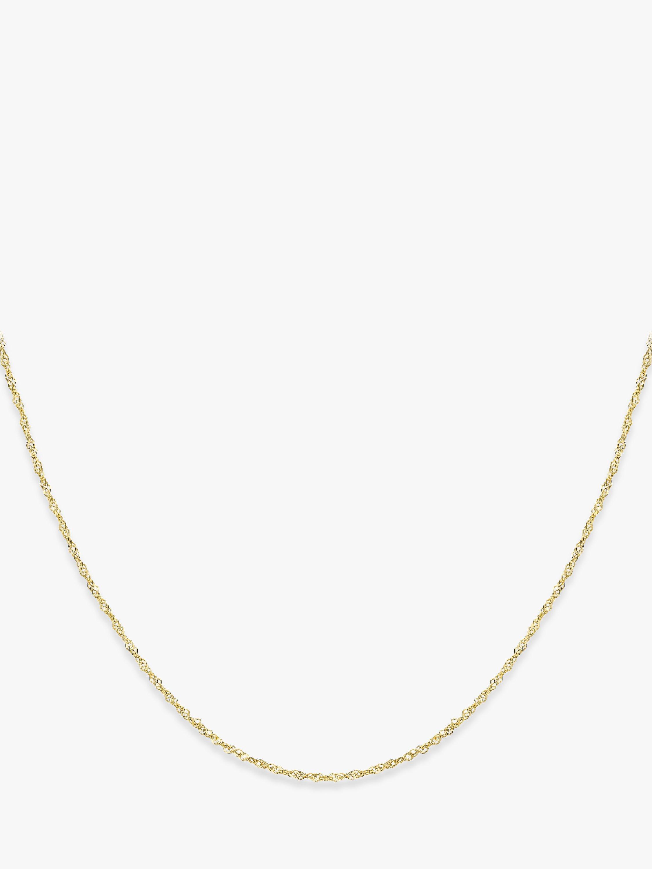 IBB 9ct Yellow Gold Long Hollow Twist Link Chain Necklace, Gold