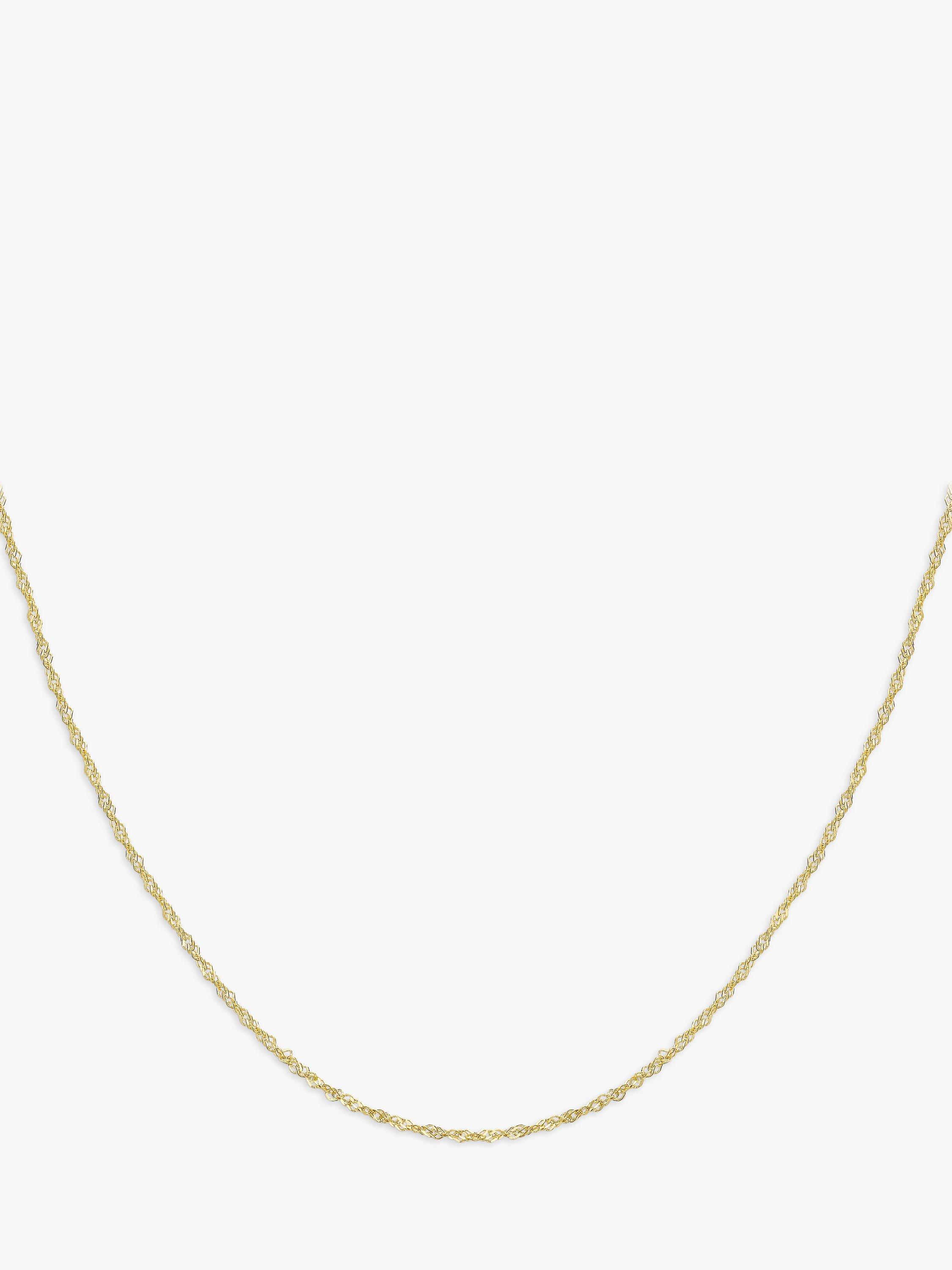 Product image 1 of 5, which shows IBB 9ct Yellow Gold Short Hollow Twist Link Chain Necklace, Gold