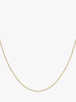 IBB 9ct Yellow Gold Short Hollow Twist Link Chain Necklace, Gold, Gold