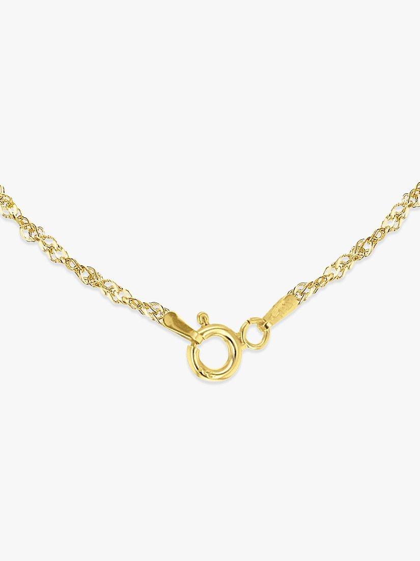 Product image 4 of 5, which shows IBB 9ct Yellow Gold Short Hollow Twist Link Chain Necklace, Gold