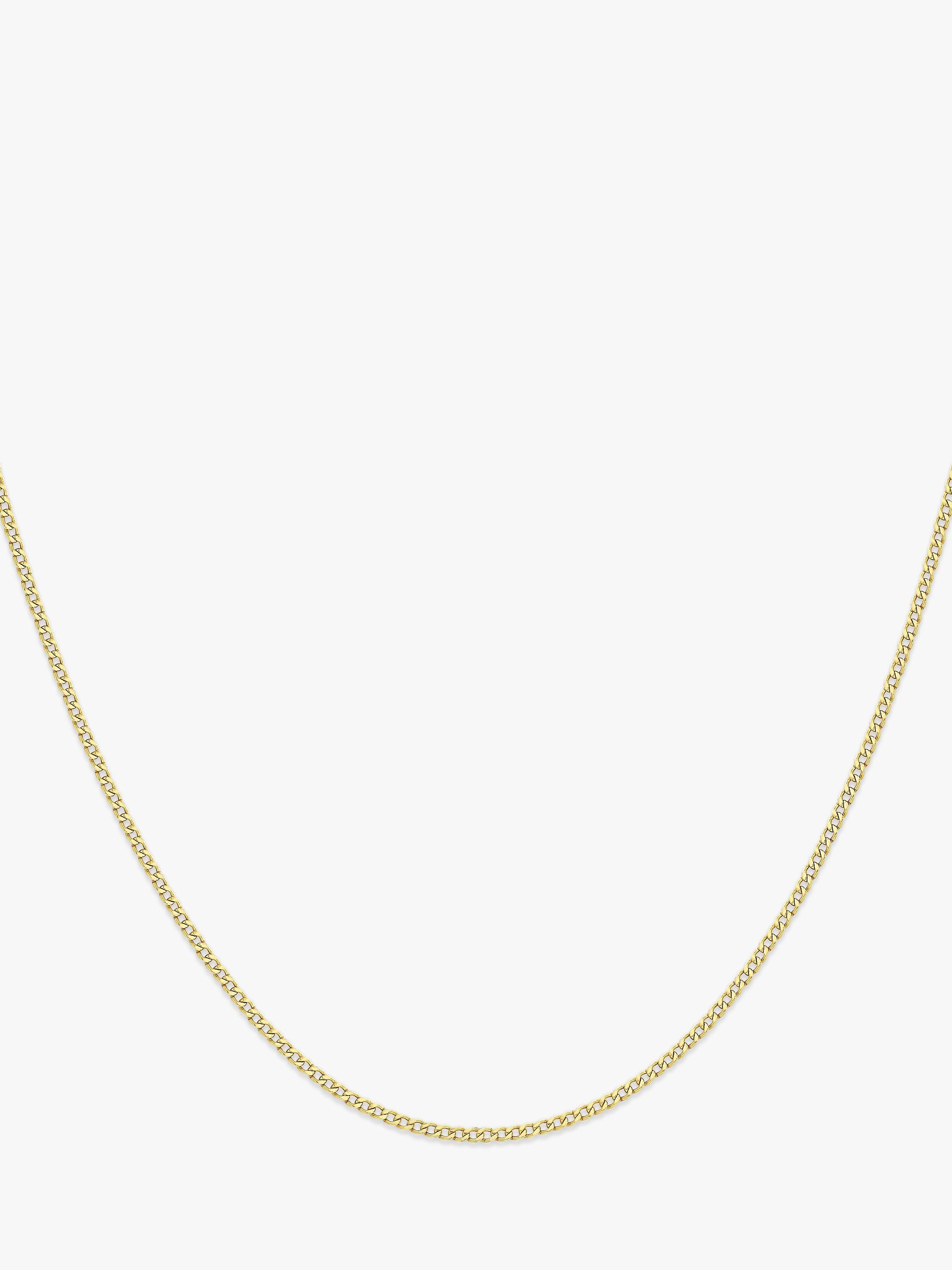 IBB 9ct Yellow Gold Short Hollow Curb Link Chain Necklace, Gold