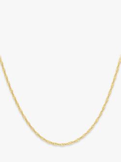 IBB 9ct Yellow Gold Short Twist Link Chain Necklace, Gold, Gold