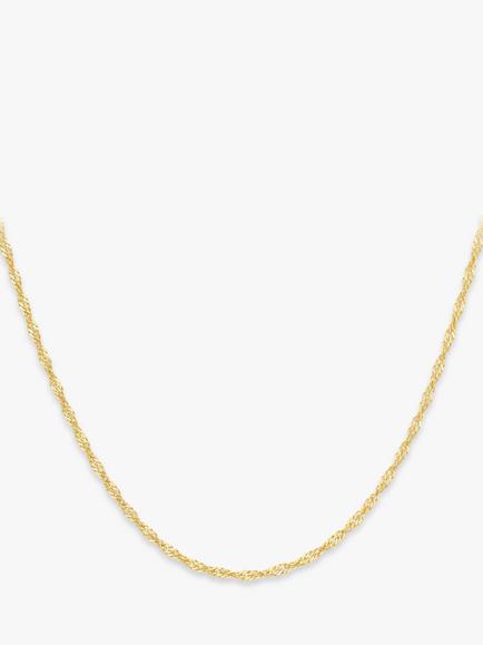 IBB 9ct Yellow Gold Short Twist Link Chain Necklace, Gold, Gold