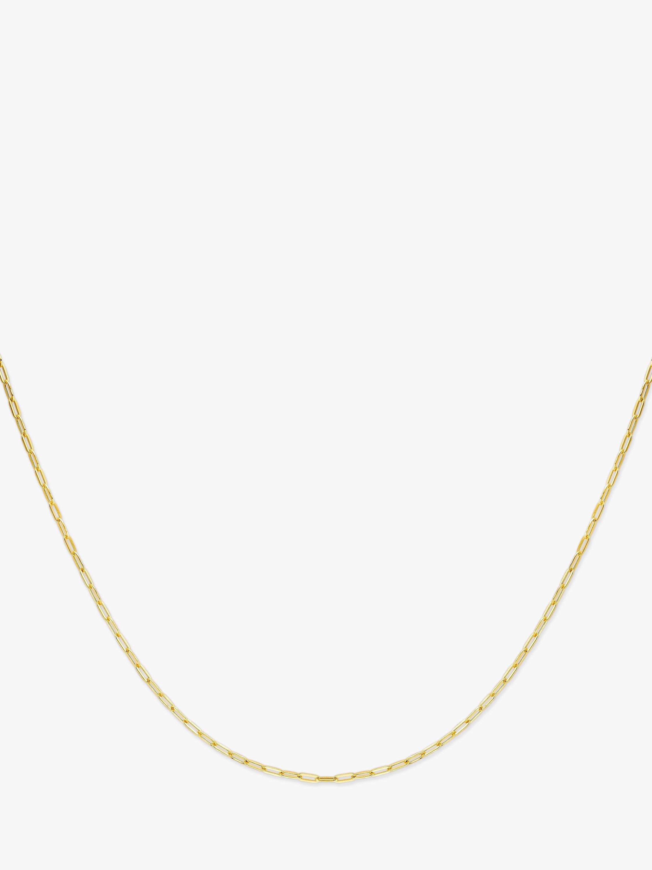 Product image 1 of 5, which shows IBB 9ct Yellow Gold Long Paper Clip Link Chain Necklace, Gold