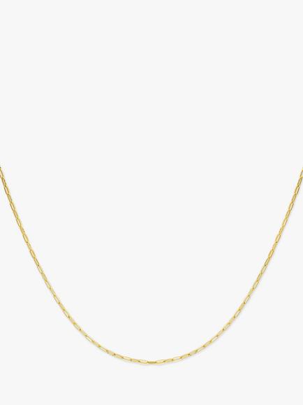 IBB 9ct Yellow Gold Long Paper Clip Link Chain Necklace, Gold, Gold