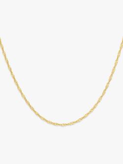 IBB 9ct Yellow Gold Long Twist Link Chain Necklace, Gold, Gold