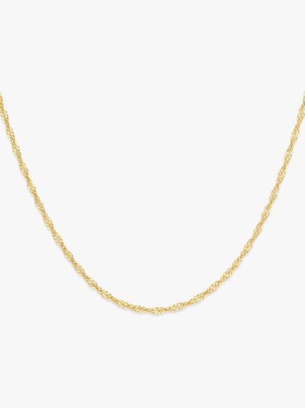 IBB 9ct Yellow Gold Long Twist Link Chain Necklace, Gold, Gold
