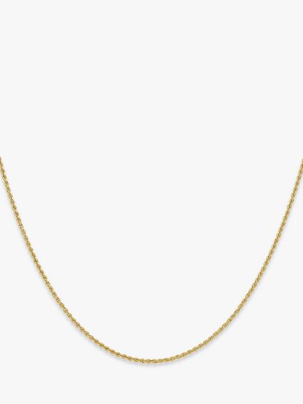 IBB 9ct Yellow Gold Hollow Long Rope Chain Necklace, Gold, Gold