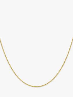 IBB 9ct Yellow Gold Hollow Short Rope Chain Necklace, Gold, Gold