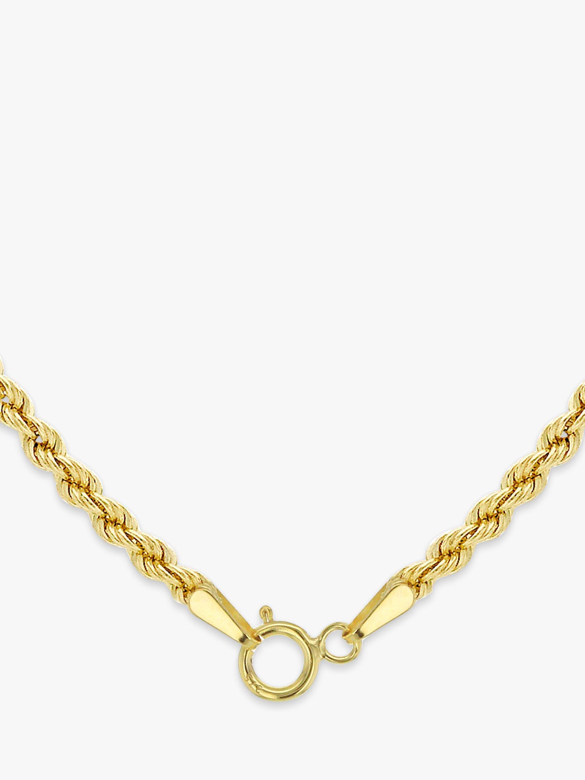 IBB 9ct Yellow Gold Hollow Short Rope Chain Necklace Gold