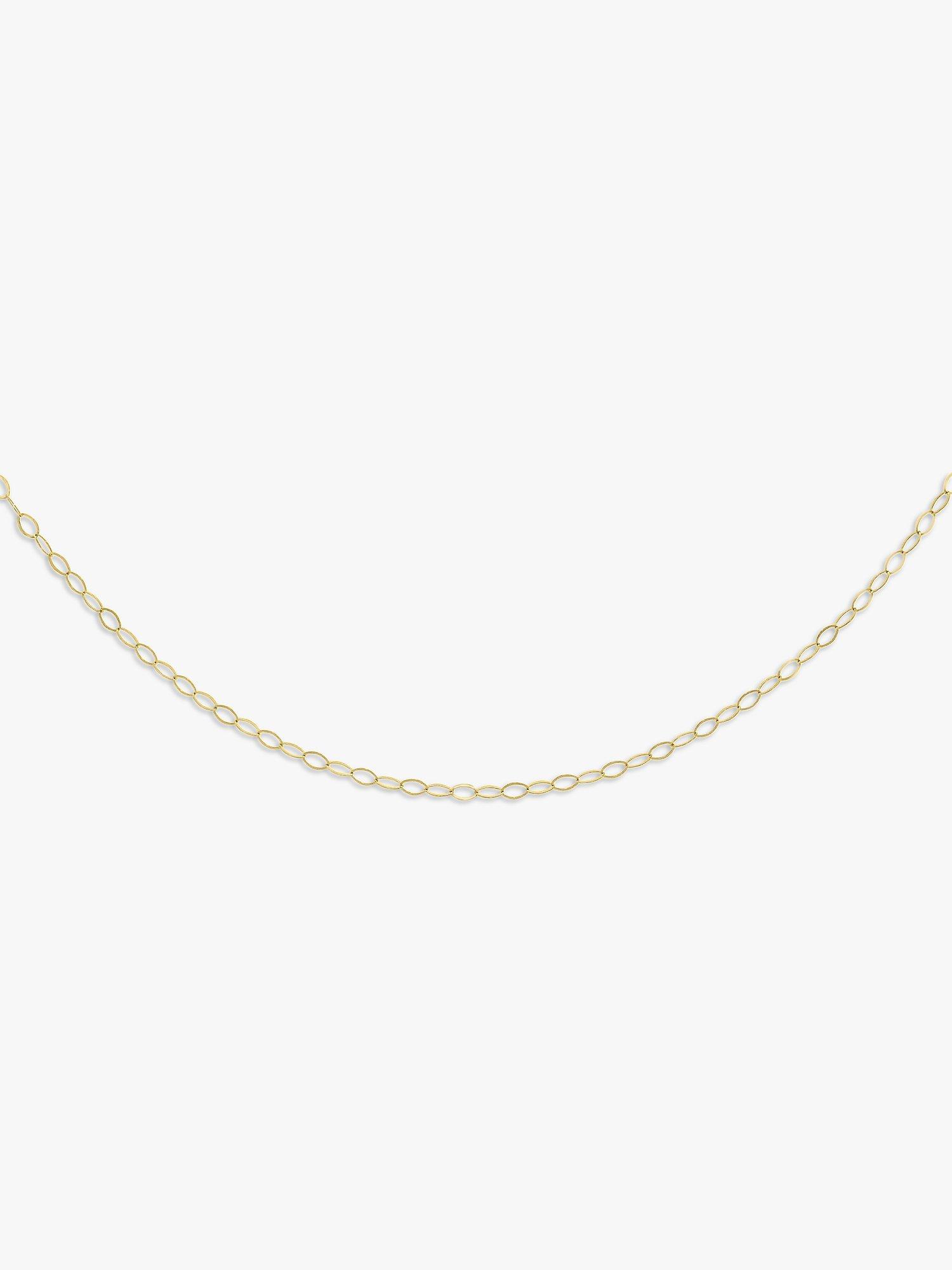Product image 1 of 5, which shows IBB 9ct Yellow Gold Long Loose Link Chain Necklace, Gold