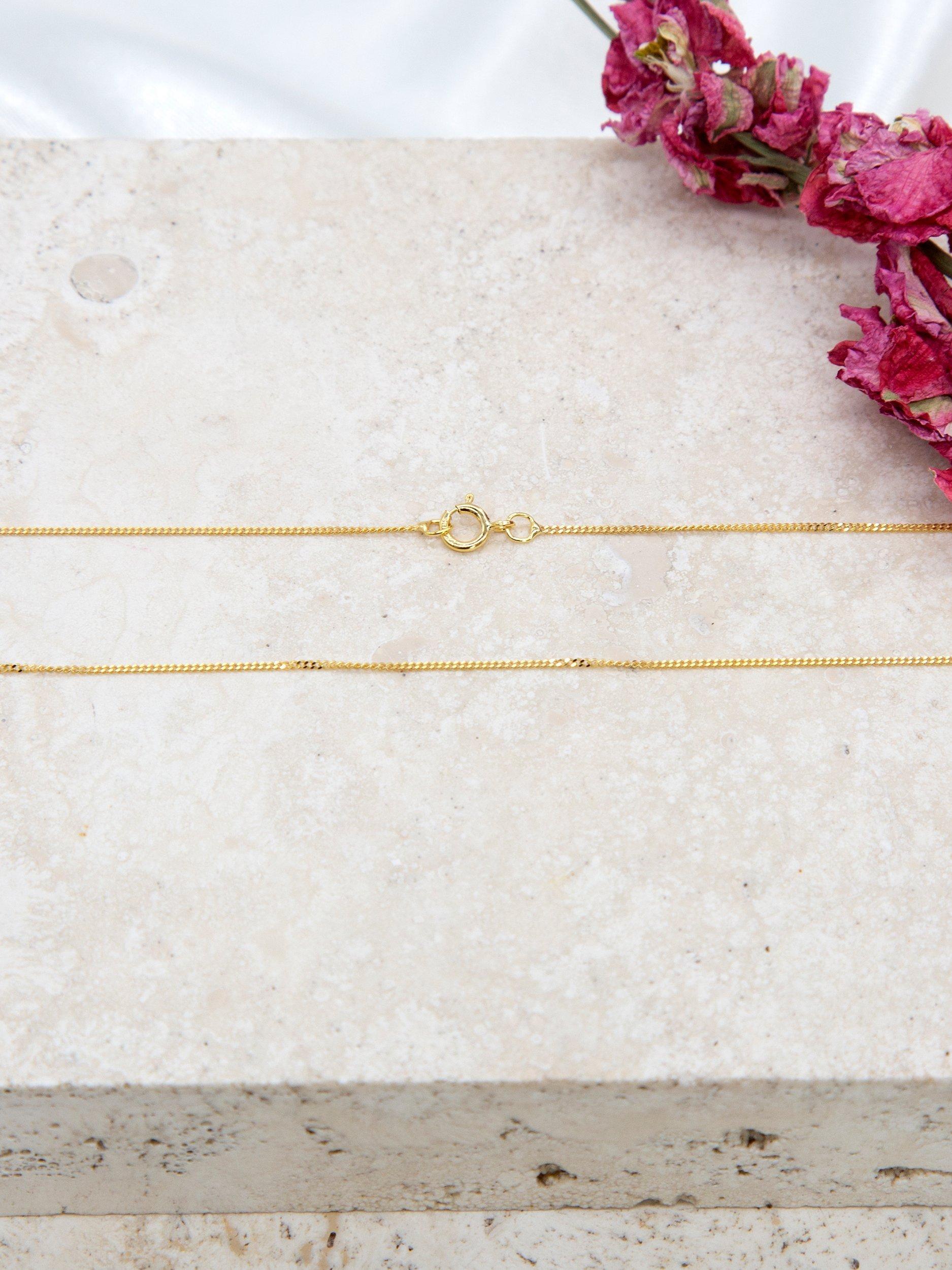 Product image 3 of 5, which shows IBB 9ct Yellow Gold Long Curb Link Chain Necklace, Gold