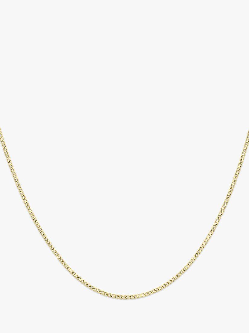 IBB 9ct Yellow Gold Long Hollow Curb Link Chain Necklace, Gold