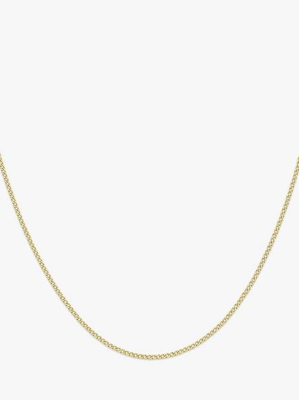 IBB 9ct Yellow Gold Long Hollow Curb Link Chain Necklace, Gold, Gold
