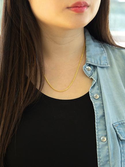 IBB 9ct Yellow Gold Long Hollow Curb Link Chain Necklace, Gold - view 2, Gold
