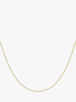 IBB 9ct Yellow Gold Long Hollow Oval Link Chain Necklace, Gold, Gold