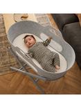 Snüz Baskit Moses Basket & Stand, Light Grey/Grey