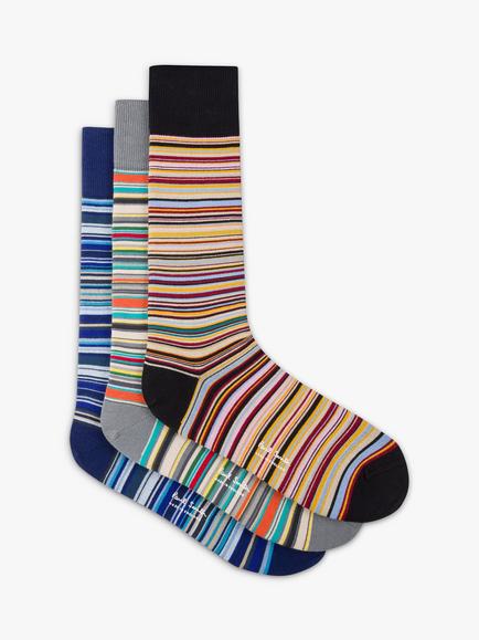Paul Smith Signature Stripe Socks, Pack of 3, One Size, Multi, 0