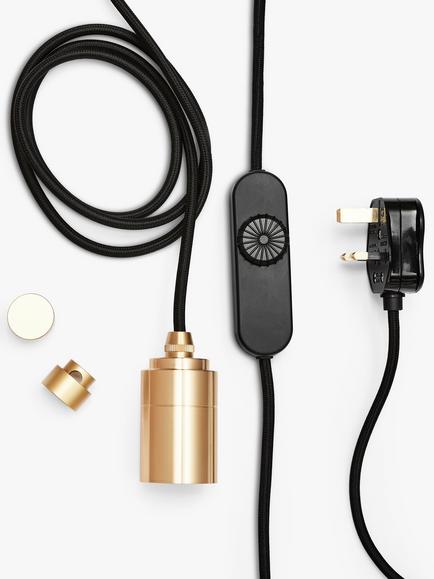 Tala Brass Plug-in Portable Pendant Light, Bronze, Bronze