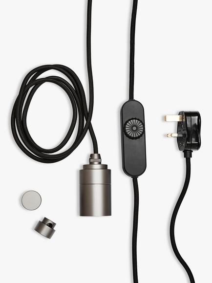 Tala Graphite Plug-in Portable Pendant Light, Grey - view 2, Graphite