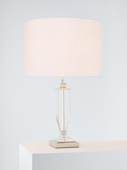 Laura Ashley Carson Grande Crystal Table Lamp, Polished Nickel, Polished Nickel
